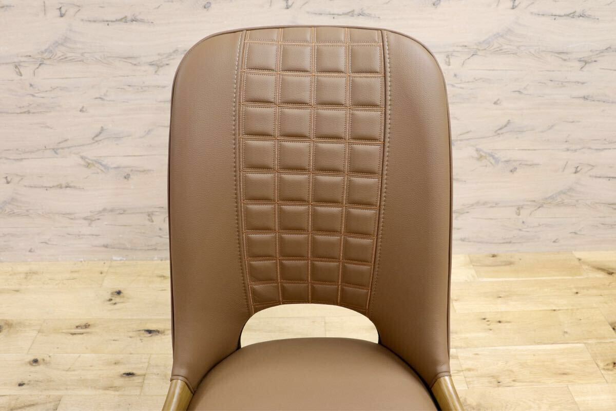 GMIS334F○モダン ダイニングチェア アームレスチェア 椅子 食卓椅子 レザー シンプル ナチュラル インテリア 展示品