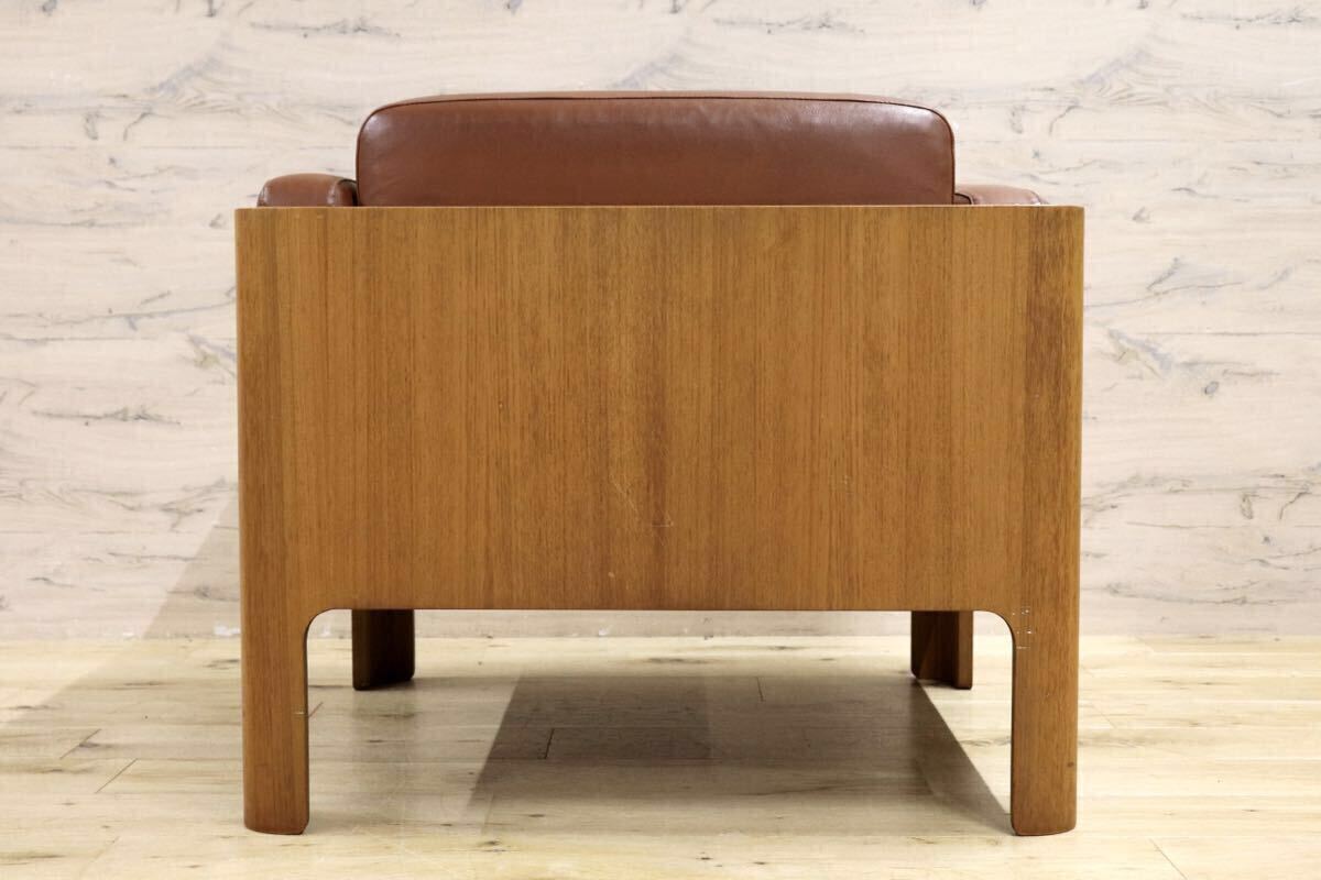 GMIK654C○天童木工 / Tendo HACO ハコ チーク材 ジャパニーズモダン ヴィンテージ 1人掛けソファ シングルソファ 合皮 剣持勇 稀少