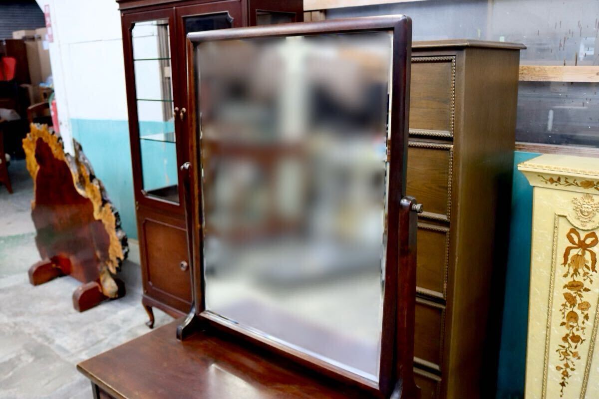 GMIH279○北海民芸家具 鏡台 化粧台 ドレッサー チェスト 整理箪笥 樺材 民藝 アンティーク 和家具 和モダン レトロ 古民家 国産家具