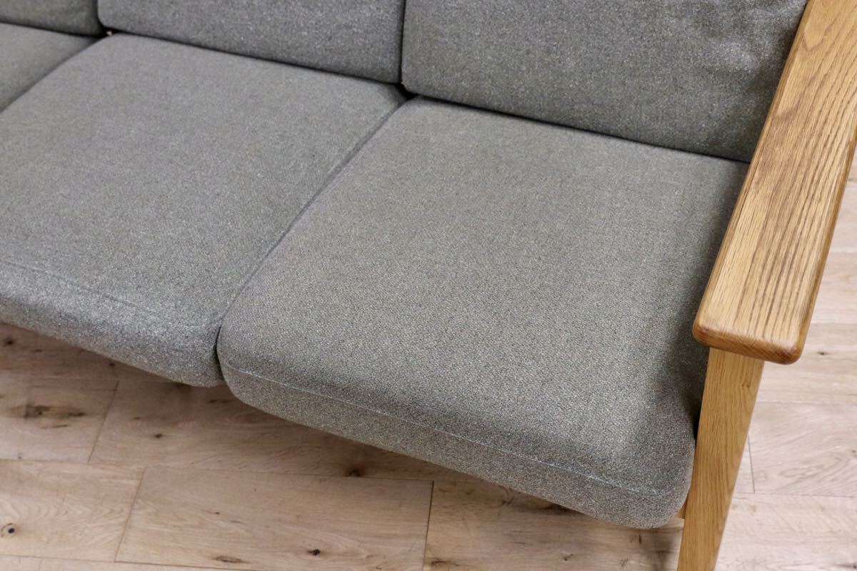 GMIH332○unico / ウニコ VISKA ヴィスカ 3人掛けソファ トリプルソファ オーク材 グリーン 北欧スタイル