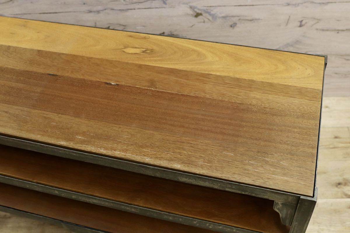 GMIK767B○unico / ウニコ LUMUER ランバー オープンシェルフ ラック キャスターラック テレビボード ローボード インダストリアル 廃番