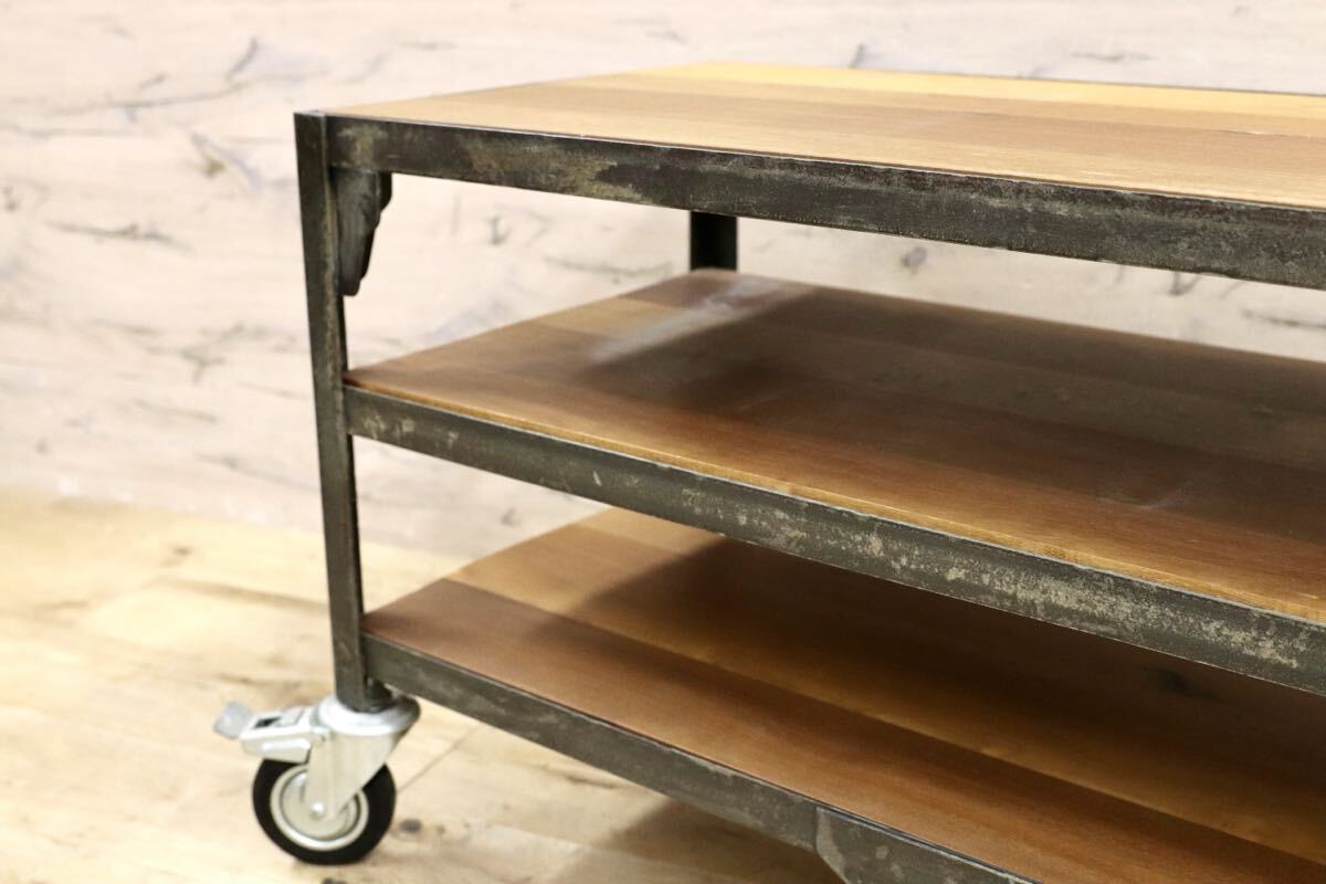 GMIK767B○unico / ウニコ LUMUER ランバー オープンシェルフ ラック キャスターラック テレビボード ローボード インダストリアル 廃番