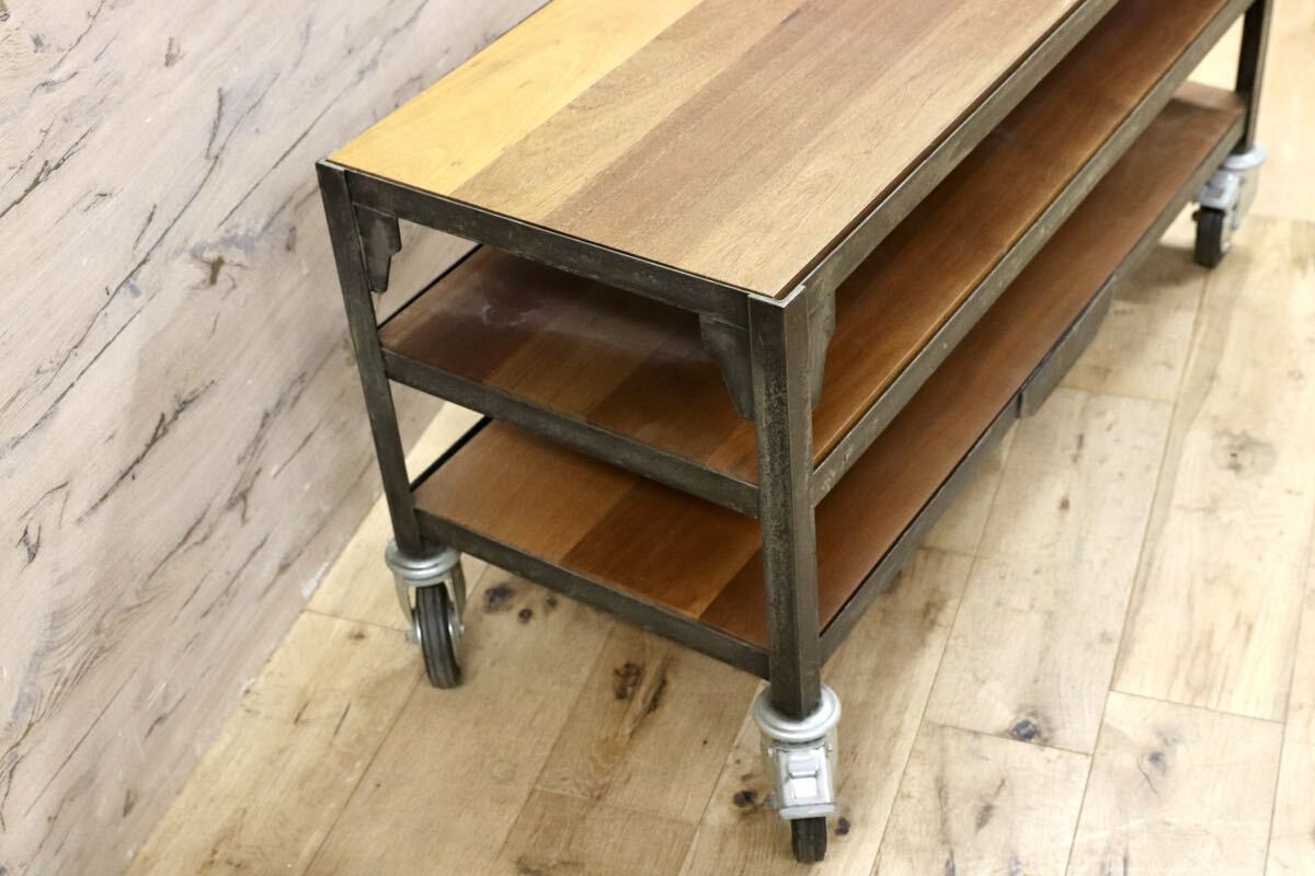 GMIK767B○unico / ウニコ LUMUER ランバー オープンシェルフ ラック キャスターラック テレビボード ローボード インダストリアル 廃番