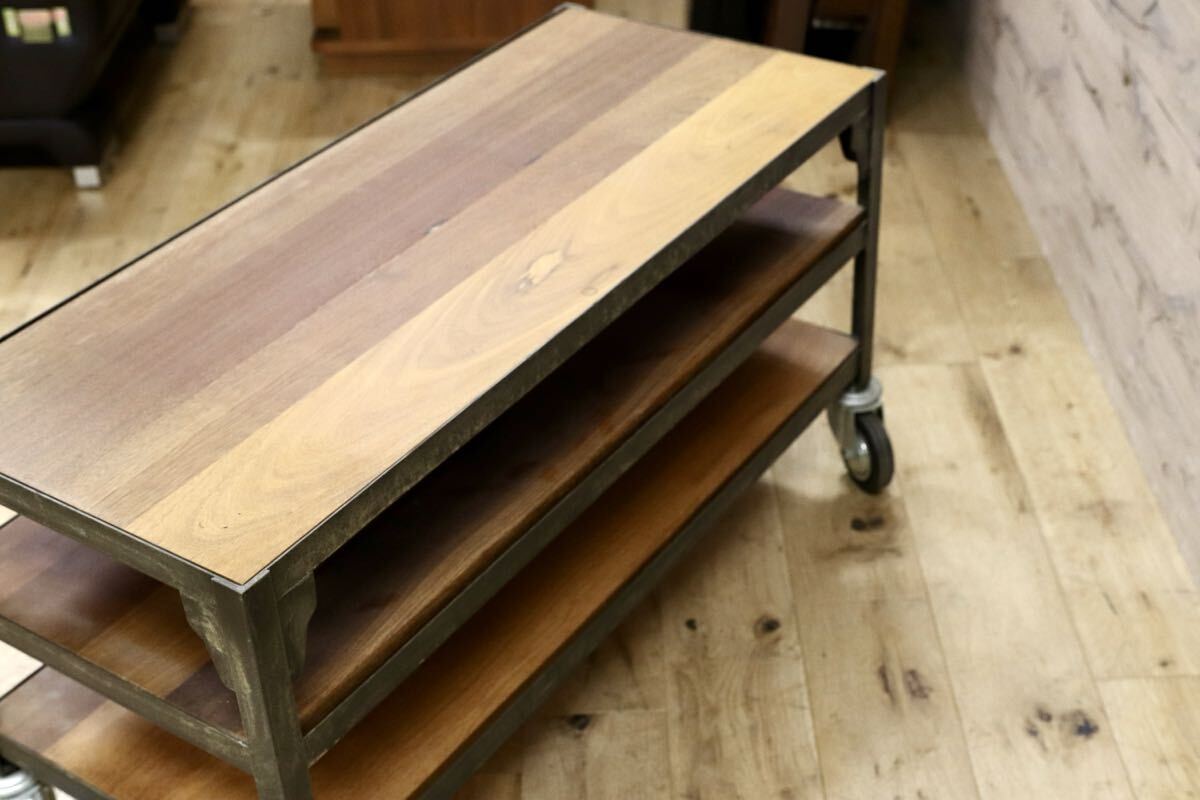 GMIK767B○unico / ウニコ LUMUER ランバー オープンシェルフ ラック キャスターラック テレビボード ローボード インダストリアル 廃番