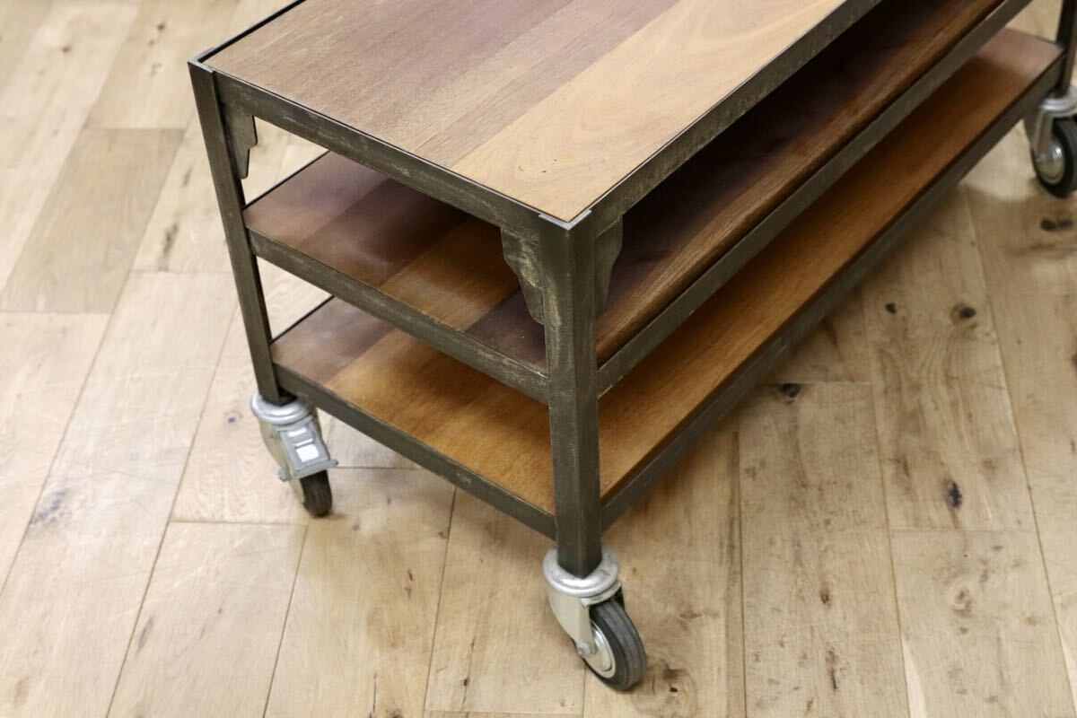 GMIK767B○unico / ウニコ LUMUER ランバー オープンシェルフ ラック キャスターラック テレビボード ローボード インダストリアル 廃番