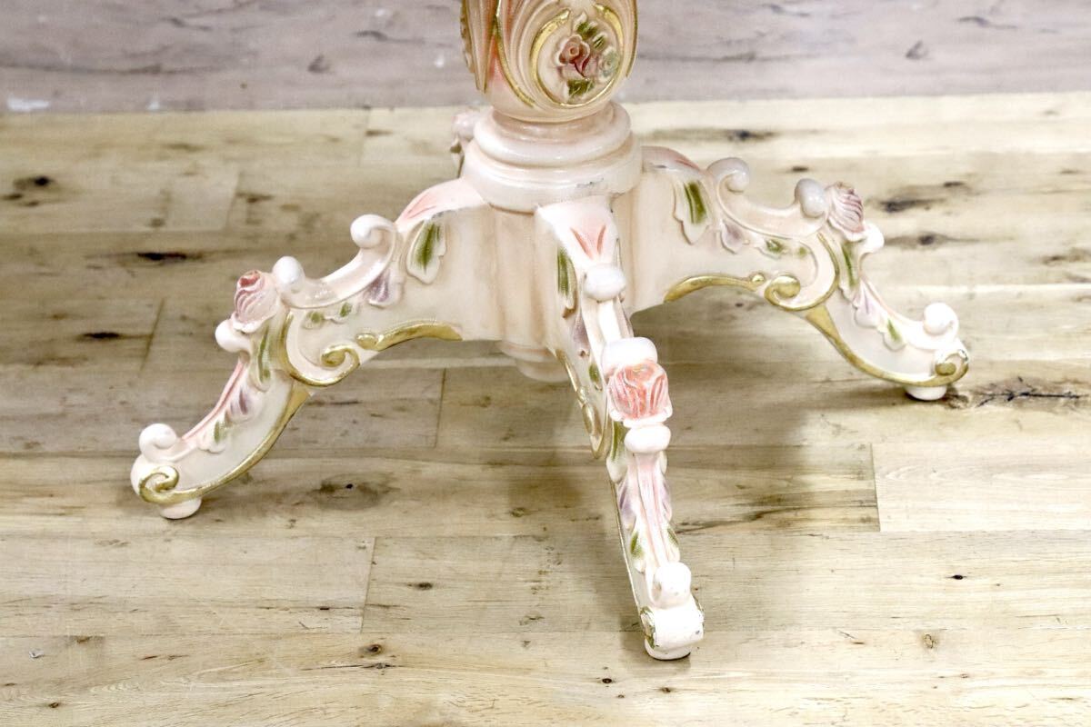 GMIS419○イタリア製 ロココ調 クラシック ダイニングテーブル 食卓テーブル 円卓 姫家具 エレガント アンティーク調 定価約35万