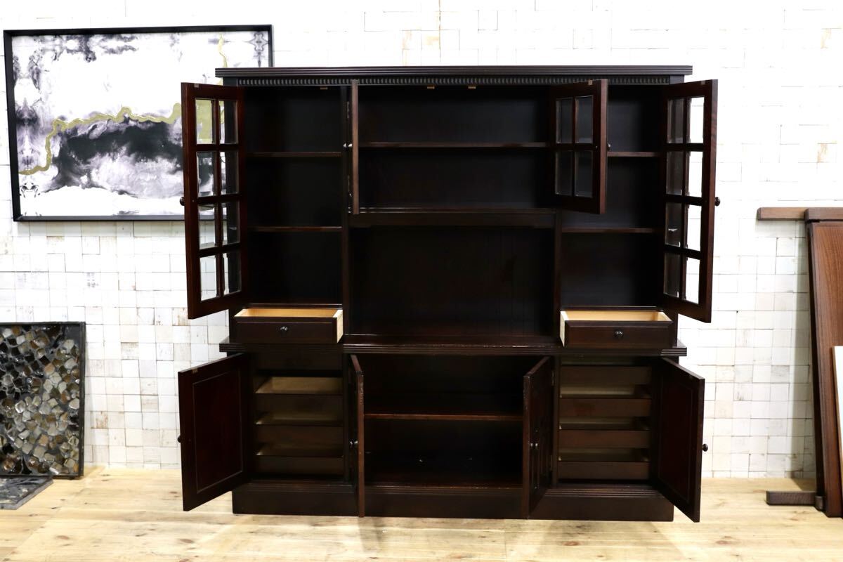 GMIH371○民芸家具 食器棚 キャビネット カップボード リビングボード 和家具 アンティーク 昭和レトロ