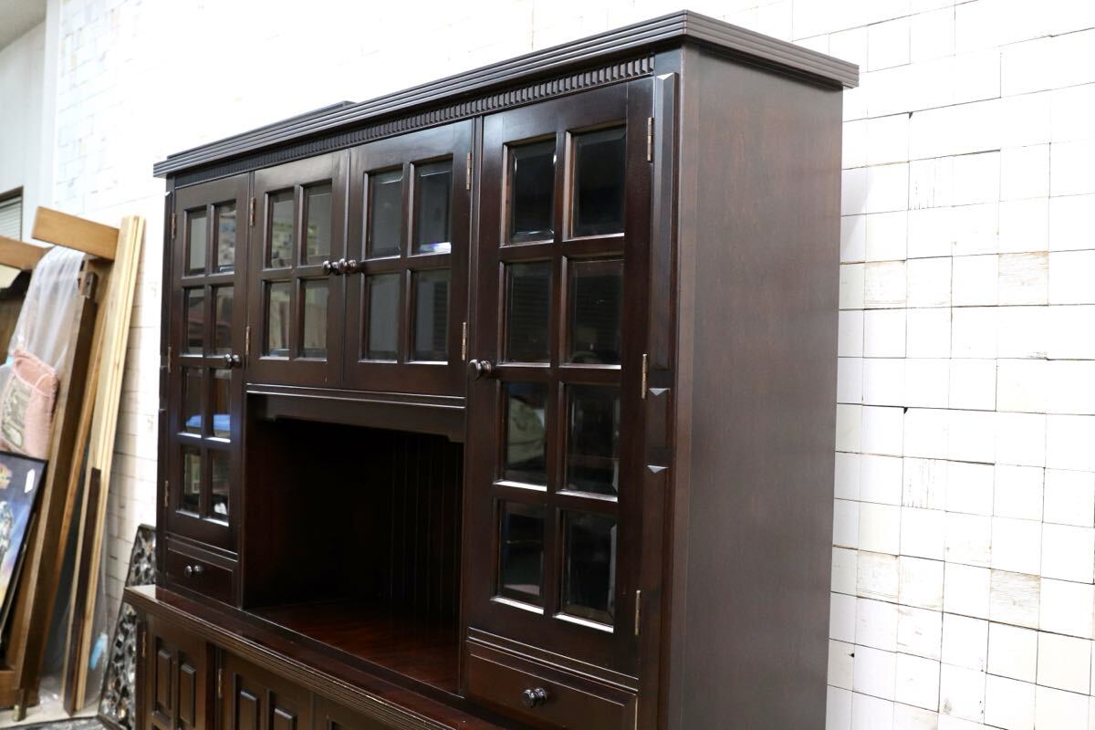 GMIH371○民芸家具 食器棚 キャビネット カップボード リビングボード 和家具 アンティーク 昭和レトロ