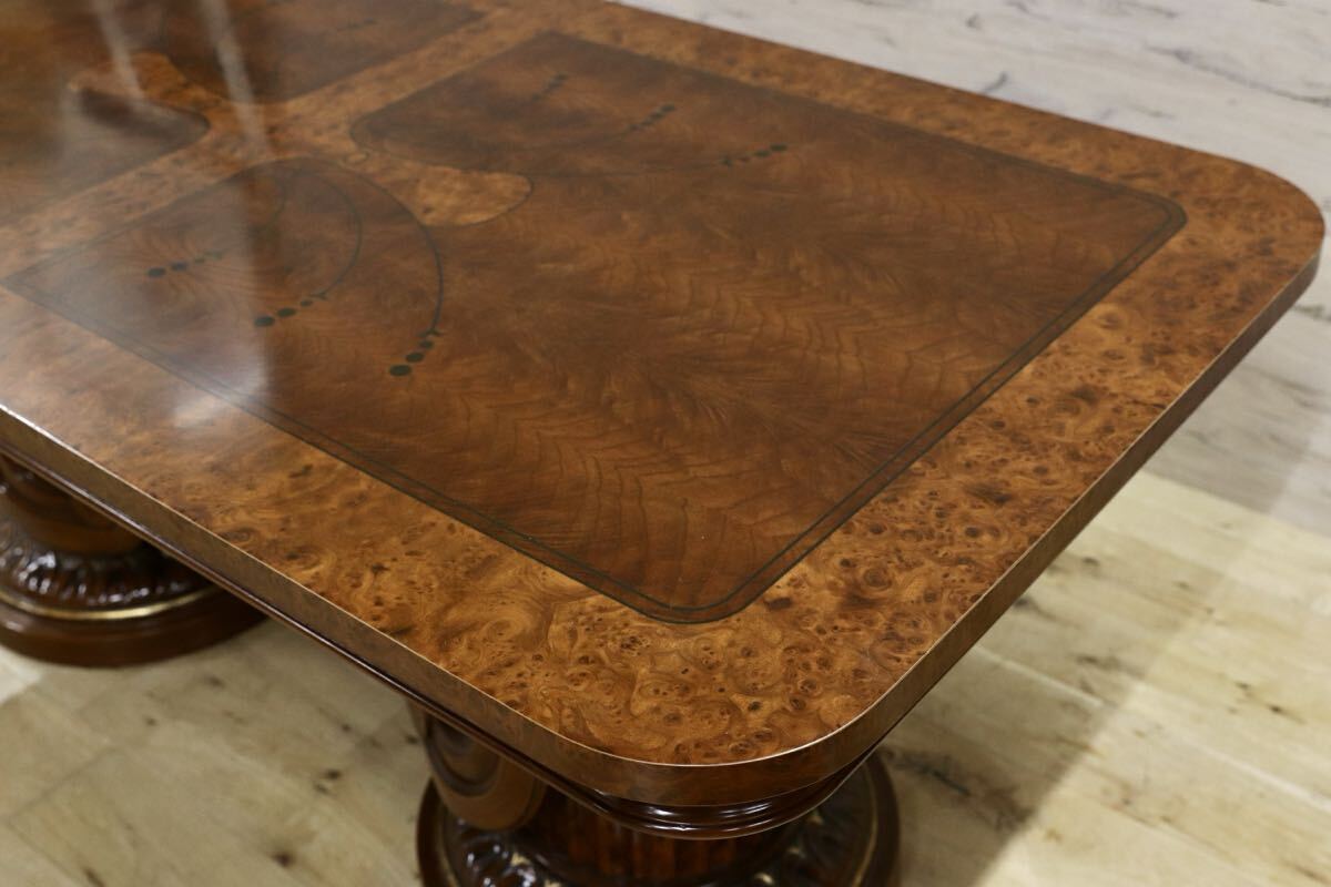 GMIS421○イタリア製 クラシック エレガント ロココ調 ダイニングテーブル 食卓テーブル ヴィンテージ アンティーク