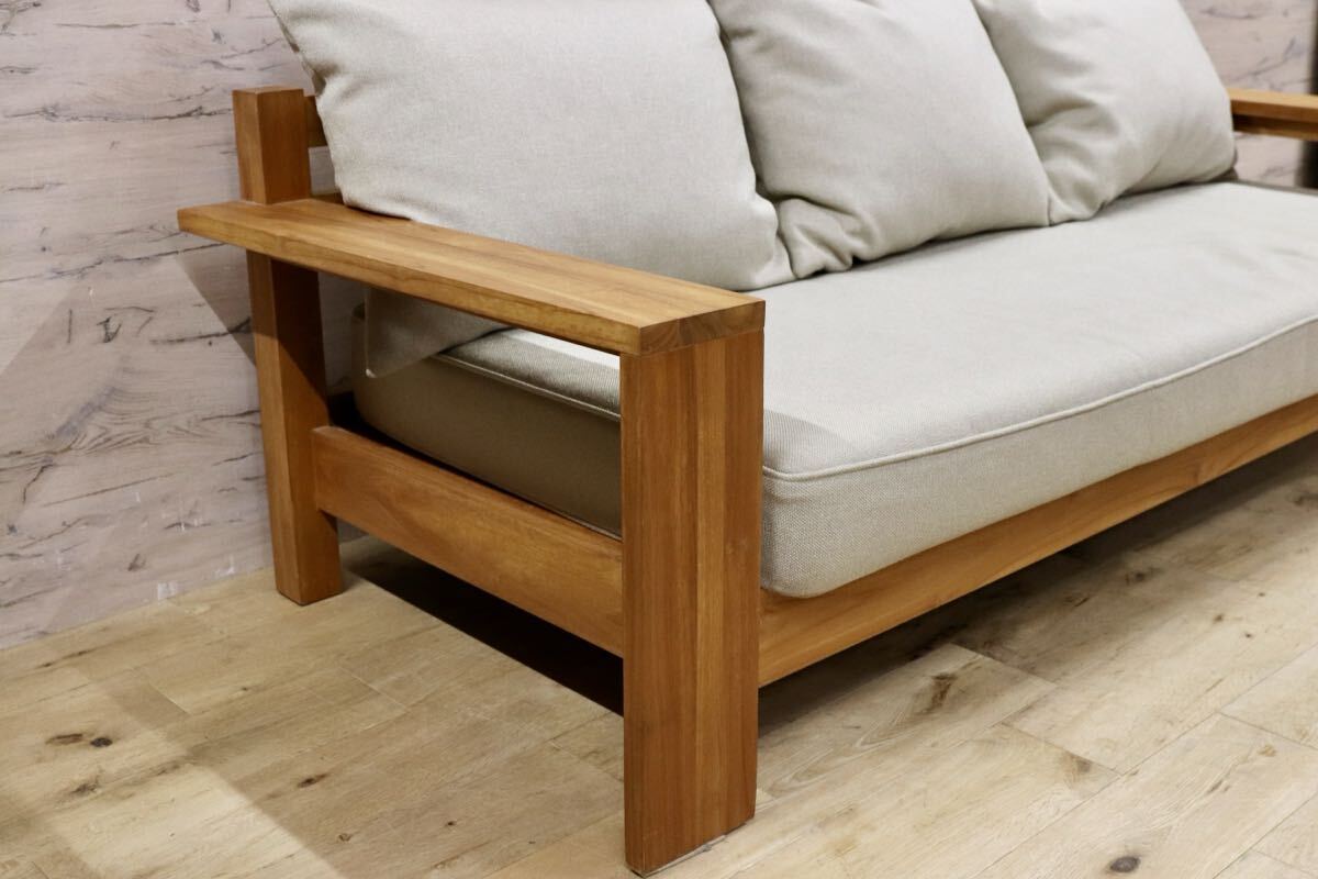 GMIH349○unico / ウニコ BREATH ブレス 3人掛けソファ トリプルソファ チーク無垢材 廃盤 人気シリーズ 北欧ヴィンテージスタイル 稀少