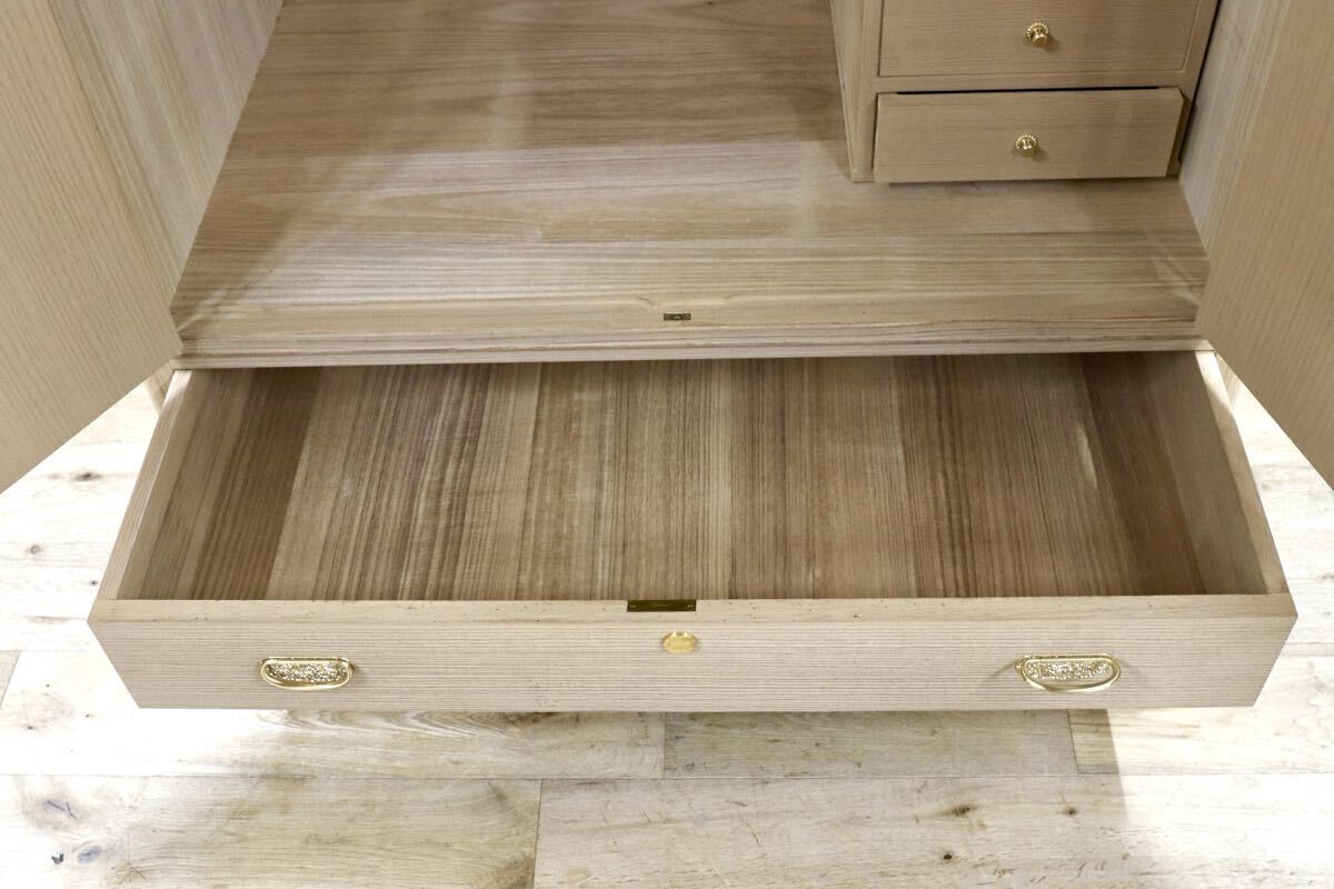 GMIS423○木匠 政成政輝作 伝統工芸 ワードローブ 洋服箪笥 桐箪笥 箪笥 タンス 着物箪笥