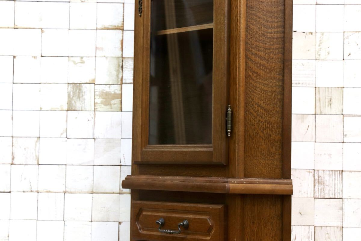 GMHS105○西洋 アンティーク オーク材 コーナーキャビネット 飾り棚 ヴィンテージ