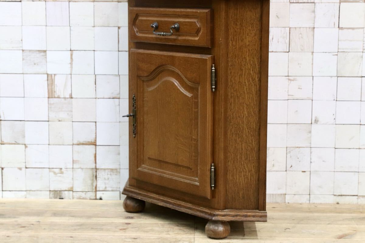 GMHS105○西洋 アンティーク オーク材 コーナーキャビネット 飾り棚 ヴィンテージ