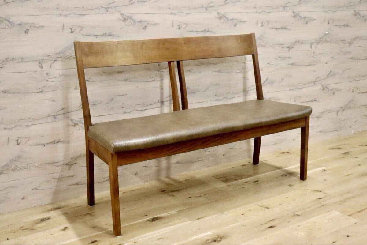 GMIH225○ダイニングチェア ベンチ 長椅子 木製フレーム 合皮 レザー 北欧スタイル ナチュラル シンプルモダン