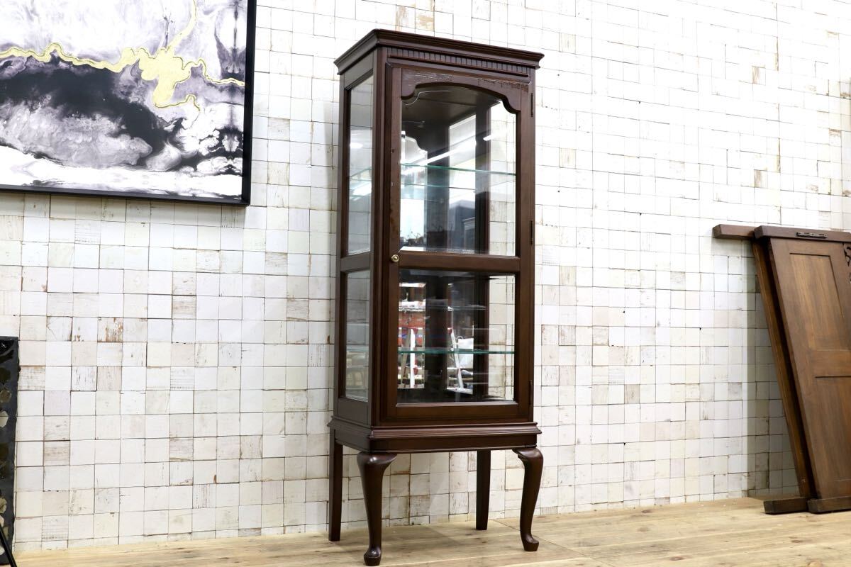 GMIK877○maruni / マルニ 地中海 グレース クラシック 飾り棚 キャビネット ショーケース キュリオケース アンティーク調 定価約53万