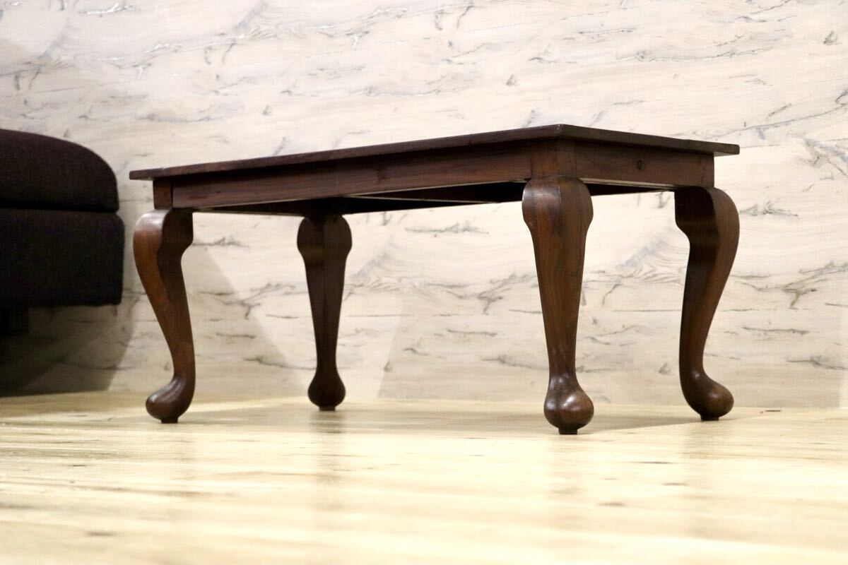 GMIH427A○象嵌細工 アジアンアンティーク ローテーブル 座卓 猫脚 木製 センターテーブル ヴィンテージ リビングテーブル