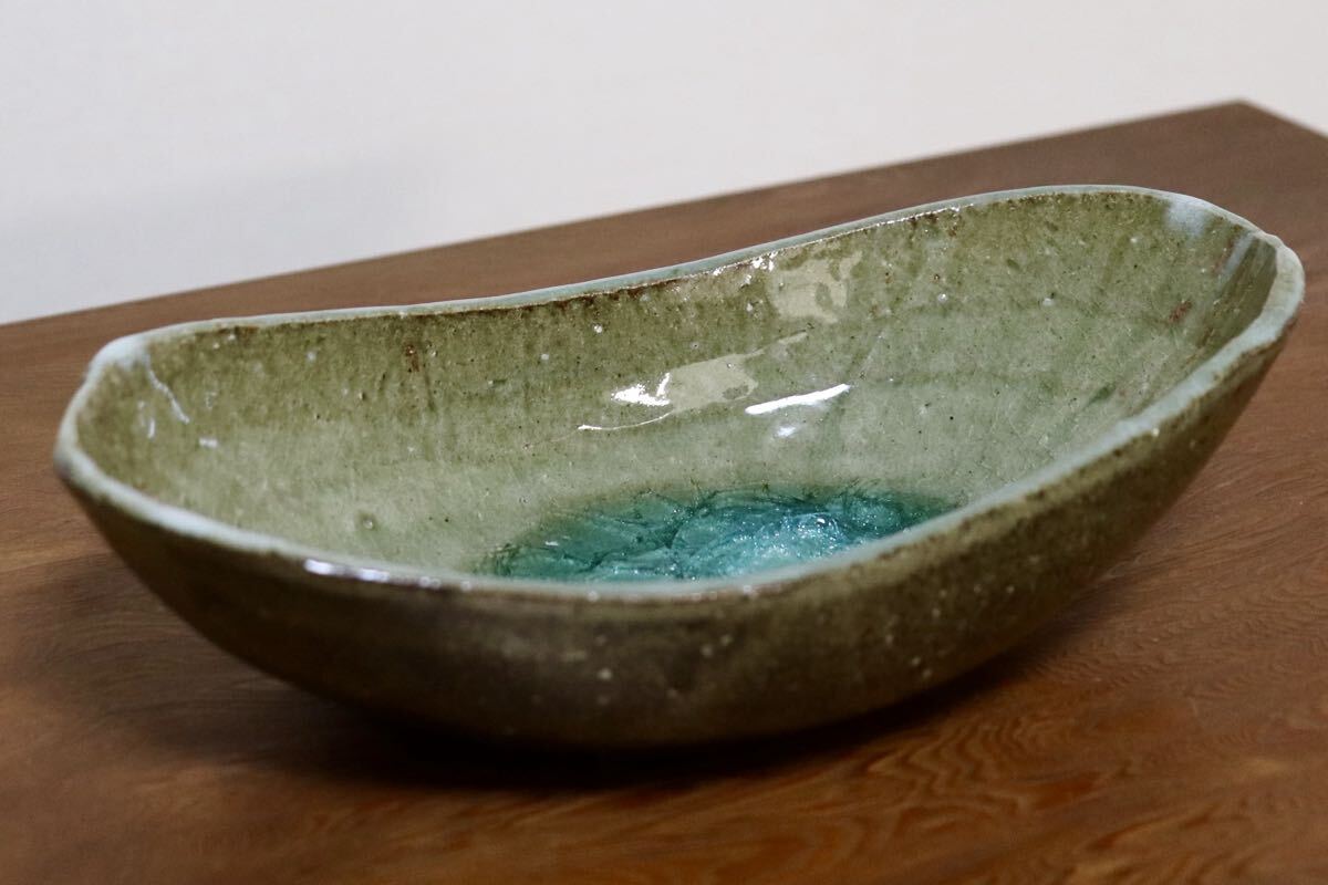 GMIO499D◯丹山窯 丹波焼 皿 楕円 陶器 丹波篠山 伝統工芸 未使用