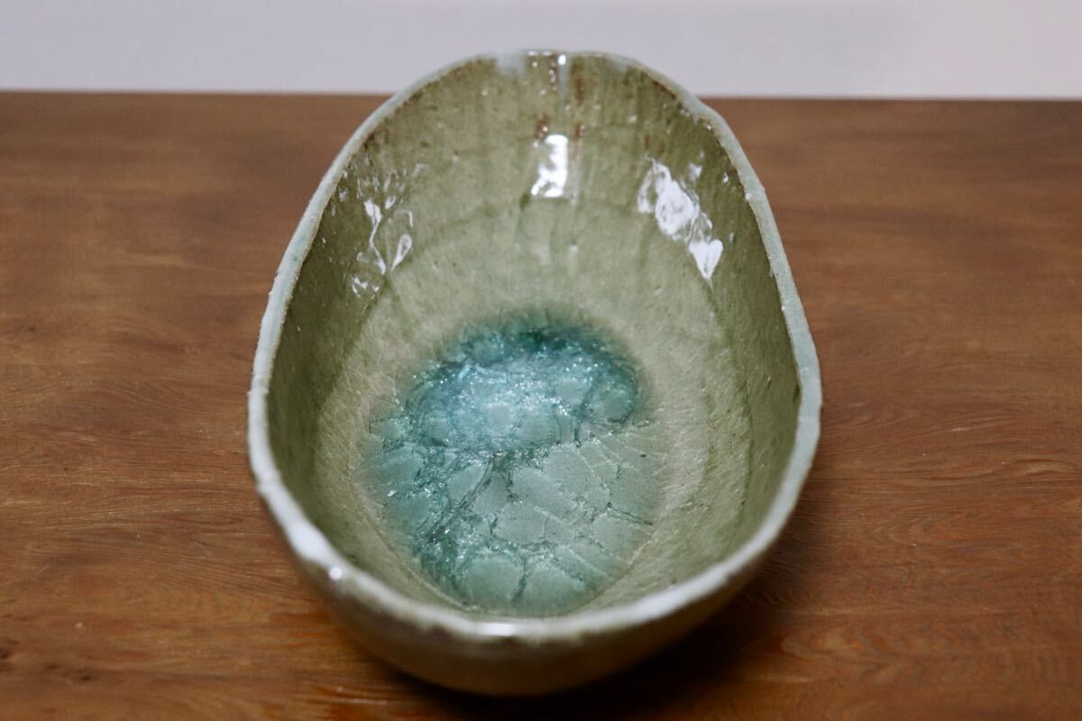 GMIO499D◯丹山窯 丹波焼 皿 楕円 陶器 丹波篠山 伝統工芸 未使用