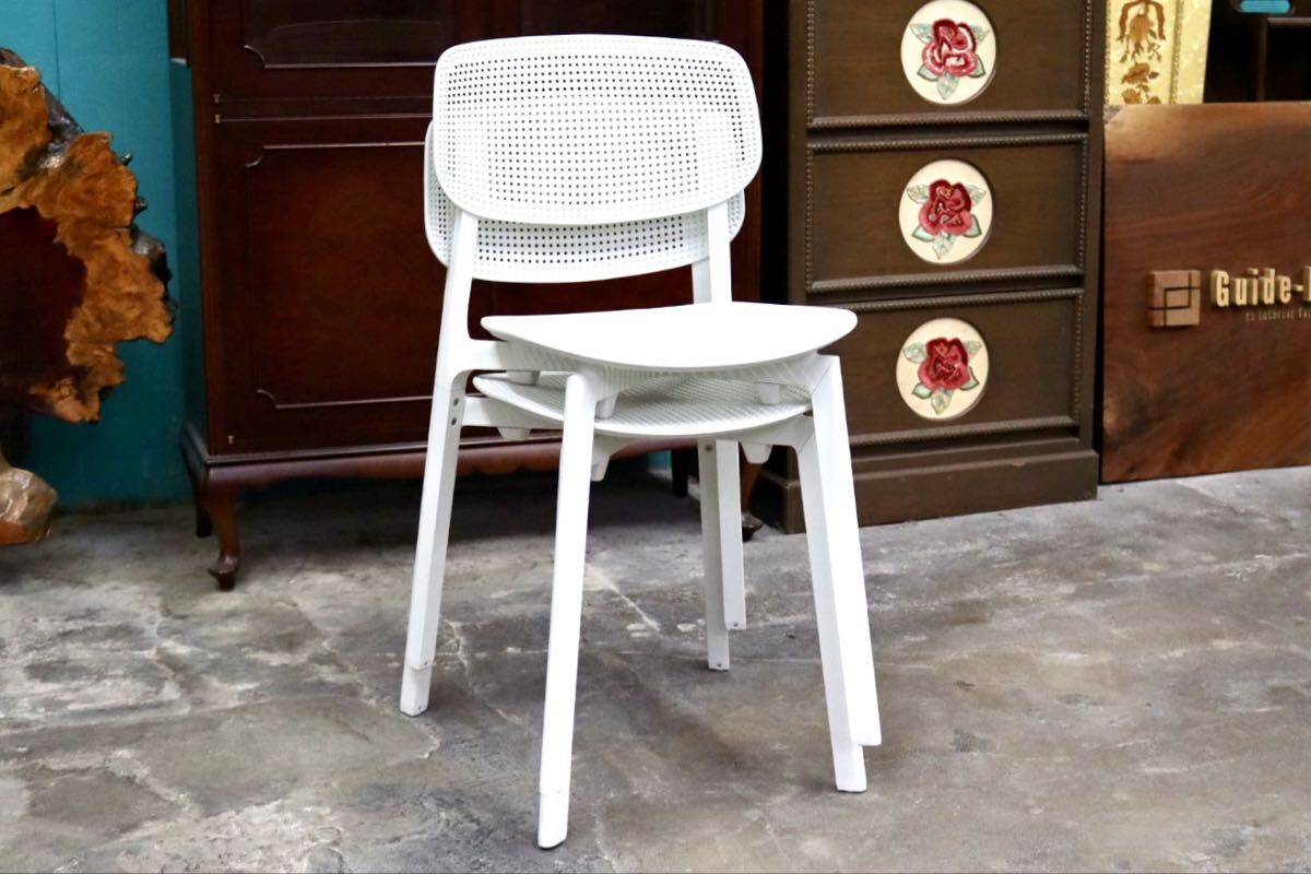 GMIS275H○KRISTALIA / クリスタリア COLANDER ダイニングチェア 椅子 2脚セット スタッキング モダン イタリア 白 展示品 定価約10万