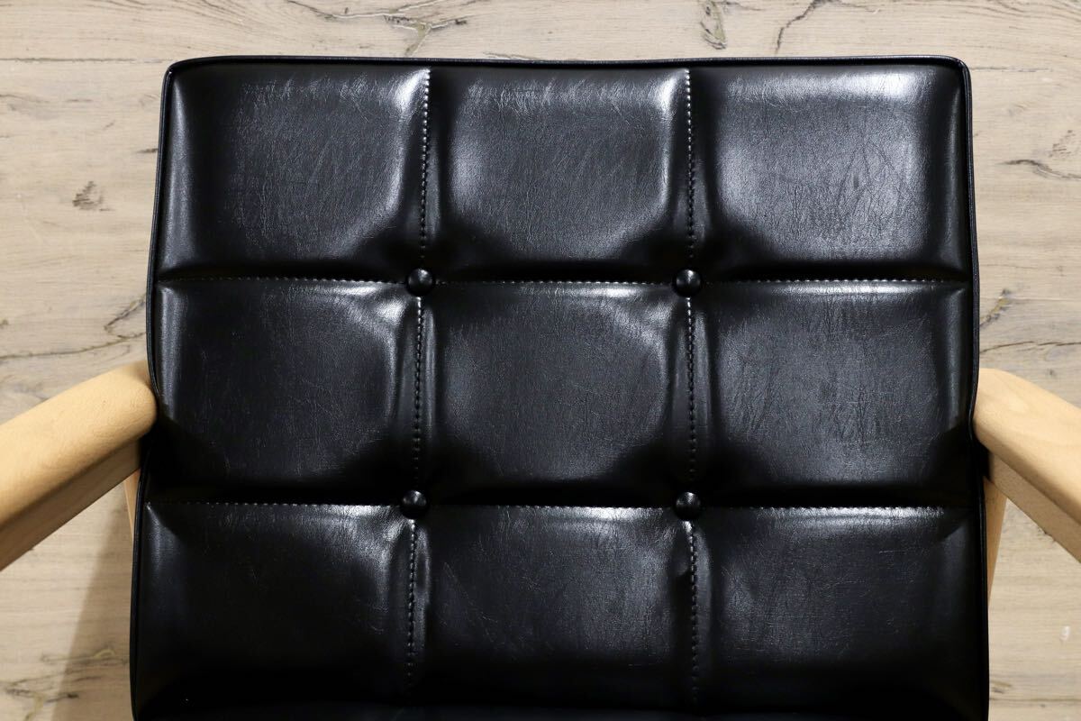 GMJK159○カリモク60 Kチェア 1シーター W36260 スタンダードブラック ビーチ材 国産家具 展示品
