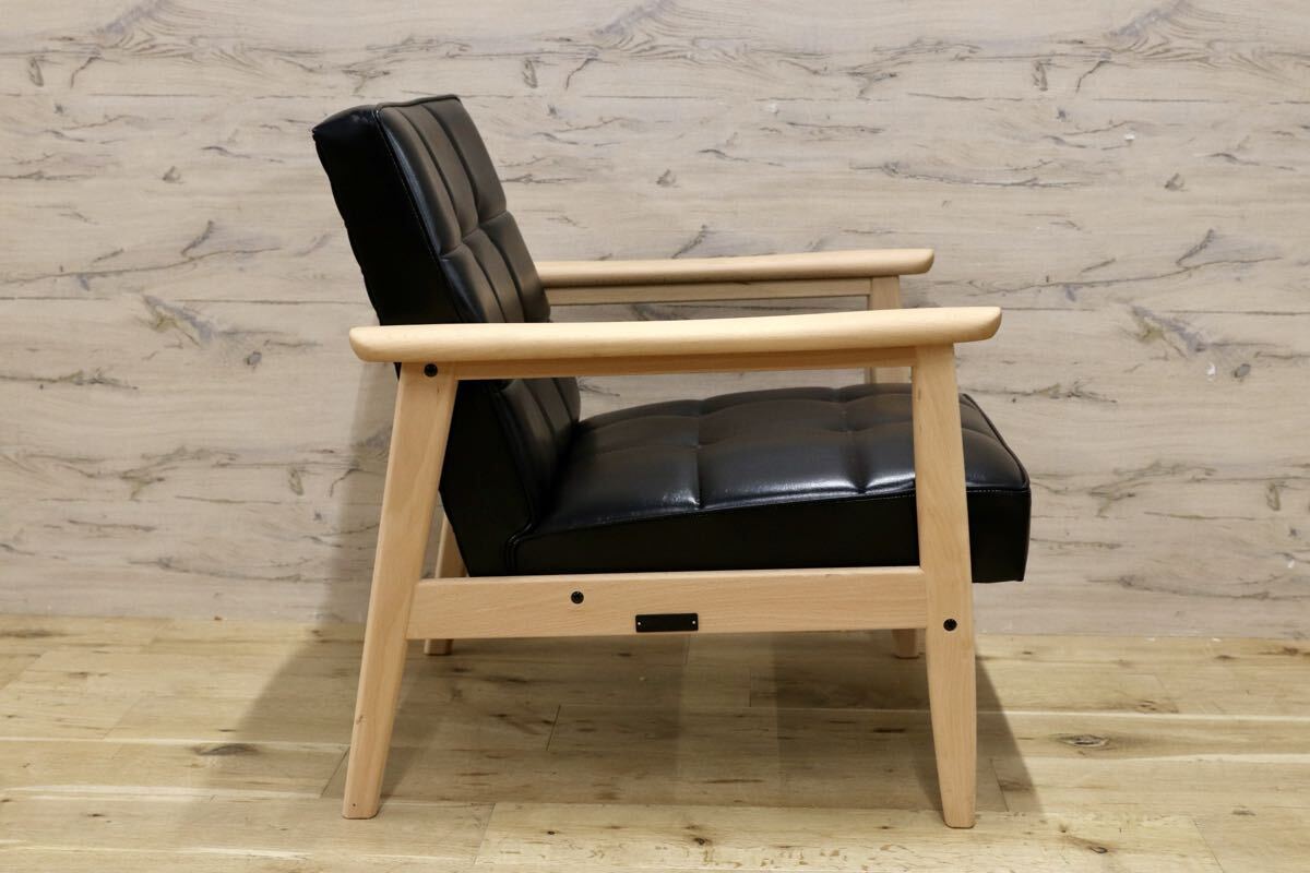 GMJK159○カリモク60 Kチェア 1シーター W36260 スタンダードブラック ビーチ材 国産家具 展示品