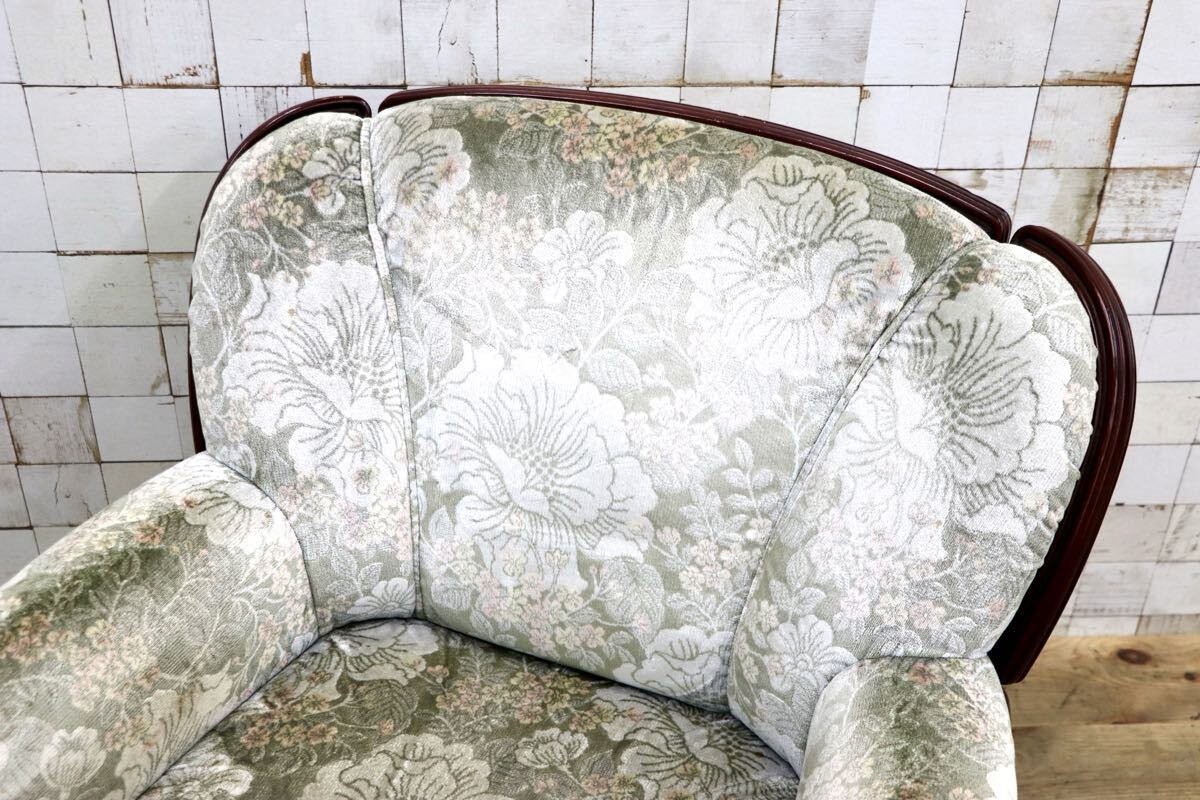 GMJS151A○karimoku /カリモク コロニアル UK2600GR シングルソファ アームチェア 花柄 ファブリック 定価約10万