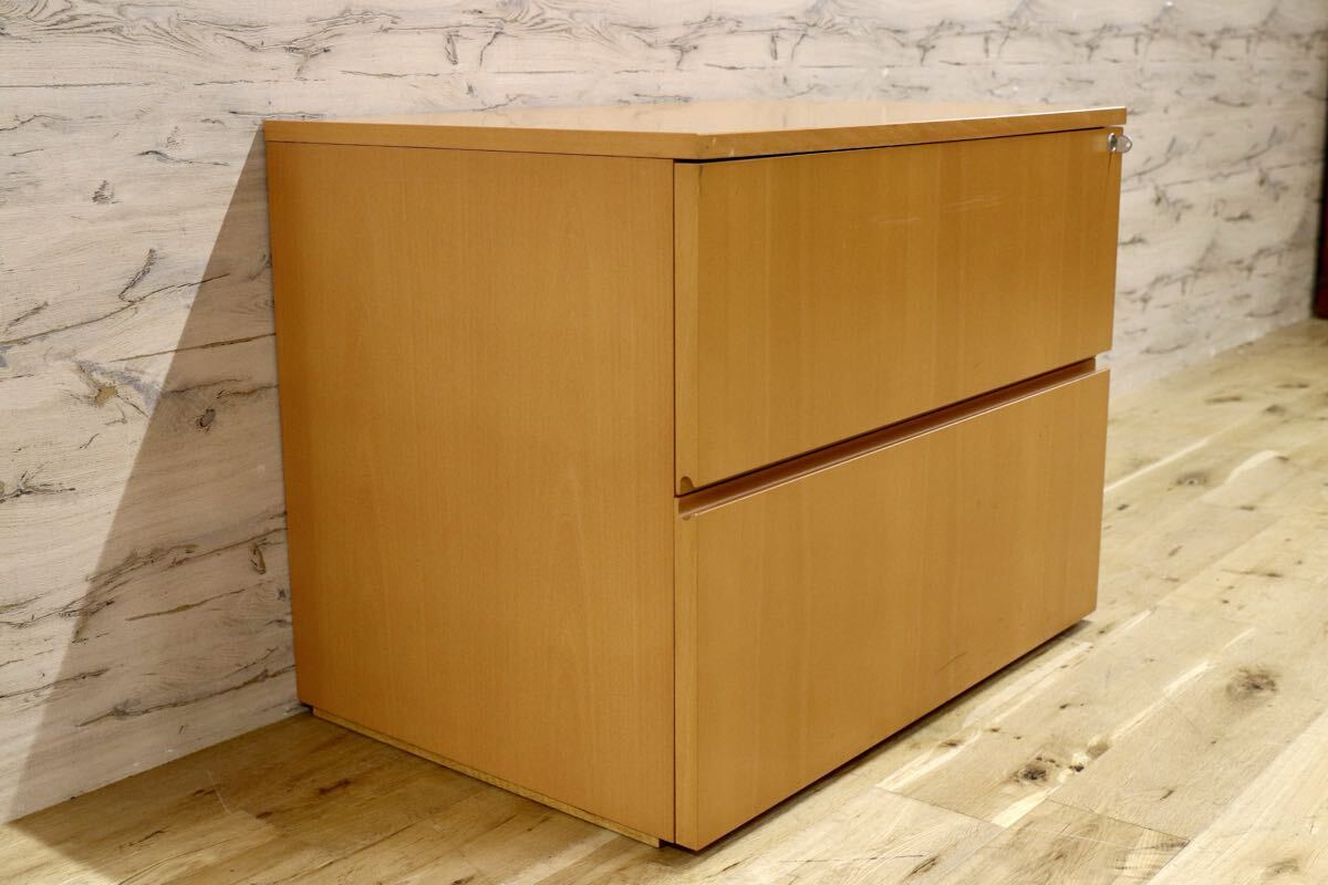 GMJH225D○Herman Miller / ハーマンミラー TSC-F-3-D ビーチ デスクキャビネット ラテラルファイル 二段引き出し オフィス ヴィンテージ