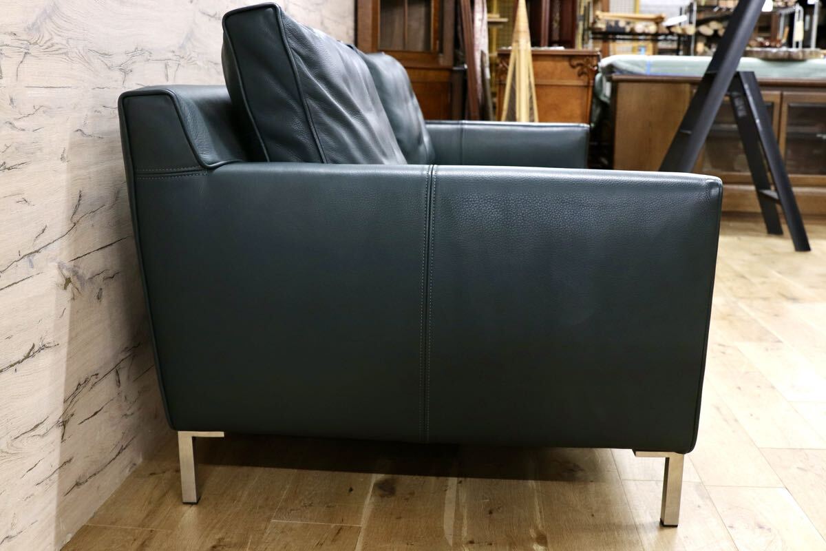 GMJK280○eilersen / アイラーセン ACTUS アクタス STREAMLINE 3人掛けソファ 本革 グリーン デンマーク 北欧モダン 定価約70〜90万円