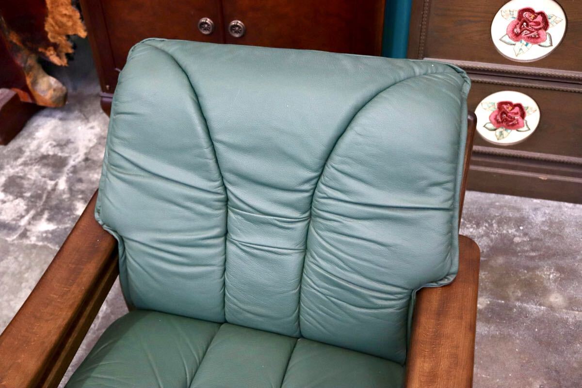 GMJH224A○冨士ファニチア / FUJI FURNITURE 1人掛けソファ シングルソファ 木製 本革 ヴィンテージ クラシック 国産家具