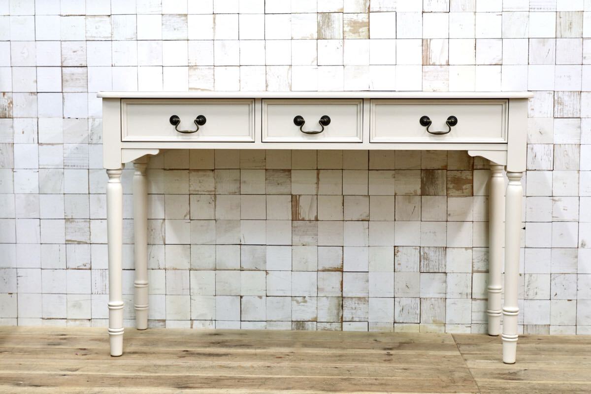 GMJK289○LAURA ASHLEY / ローラ アシュレイ CLIFTON クリフトン コンソールテーブル デスク アイボリー 英国 定価約12.9万円 展示品 稀少