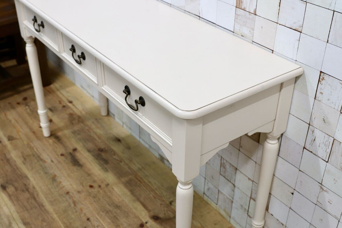 GMJK289○LAURA ASHLEY / ローラ アシュレイ CLIFTON クリフトン コンソールテーブル デスク アイボリー 英国 定価約12.9万円 展示品 稀少