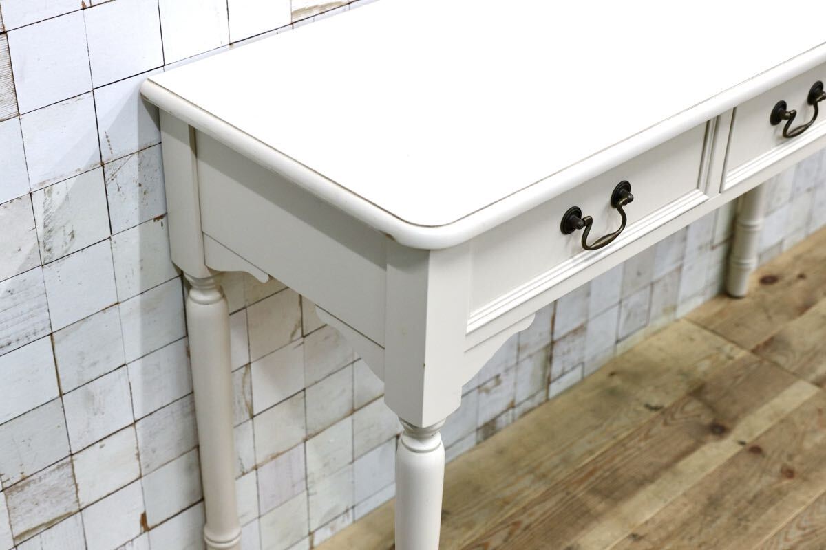 GMJK289○LAURA ASHLEY / ローラ アシュレイ CLIFTON クリフトン コンソールテーブル デスク アイボリー 英国 定価約12.9万円 展示品 稀少
