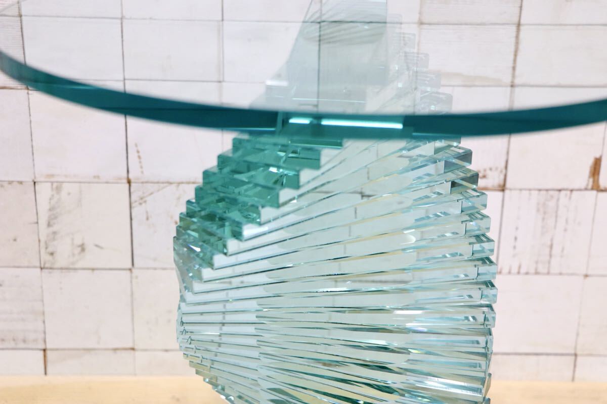 GMJS201○Tonin Casa / トニンカーサ ARIEL アリエル ガラス サイドテーブル イタリア製 デザイナーズ ローテーブル 展示品 定価約24.8万