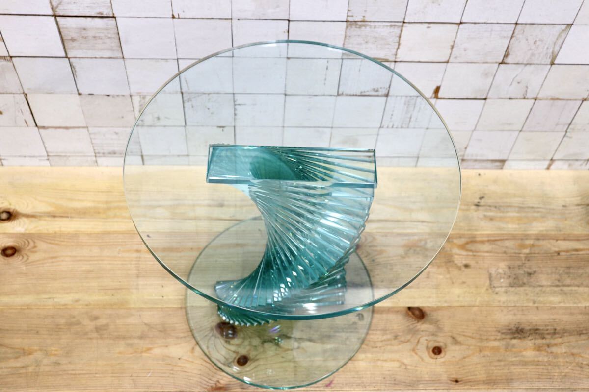 GMJS201○Tonin Casa / トニンカーサ ARIEL アリエル ガラス サイドテーブル イタリア製 デザイナーズ ローテーブル 展示品 定価約24.8万