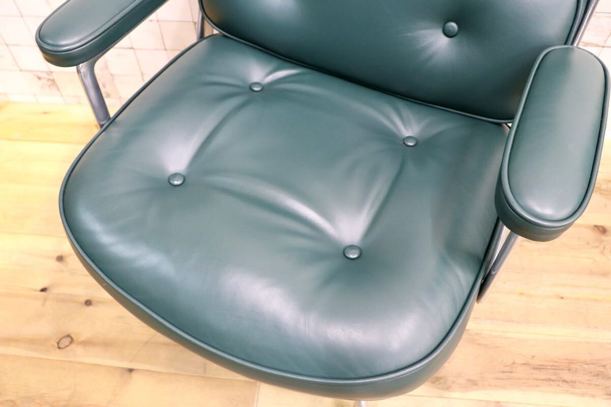 GMJO87N○Herman Miller / ハーマンミラー イームズ エグゼクティブチェア タイムライフチェア 本革 グリーン チャールズ&レイ 定価約95万