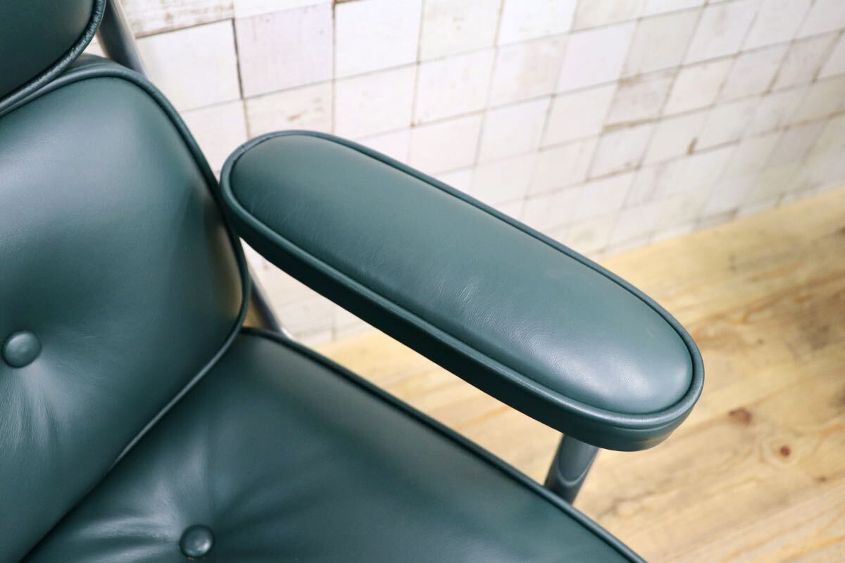 GMJO87N○Herman Miller / ハーマンミラー イームズ エグゼクティブチェア タイムライフチェア 本革 グリーン チャールズ&レイ 定価約95万