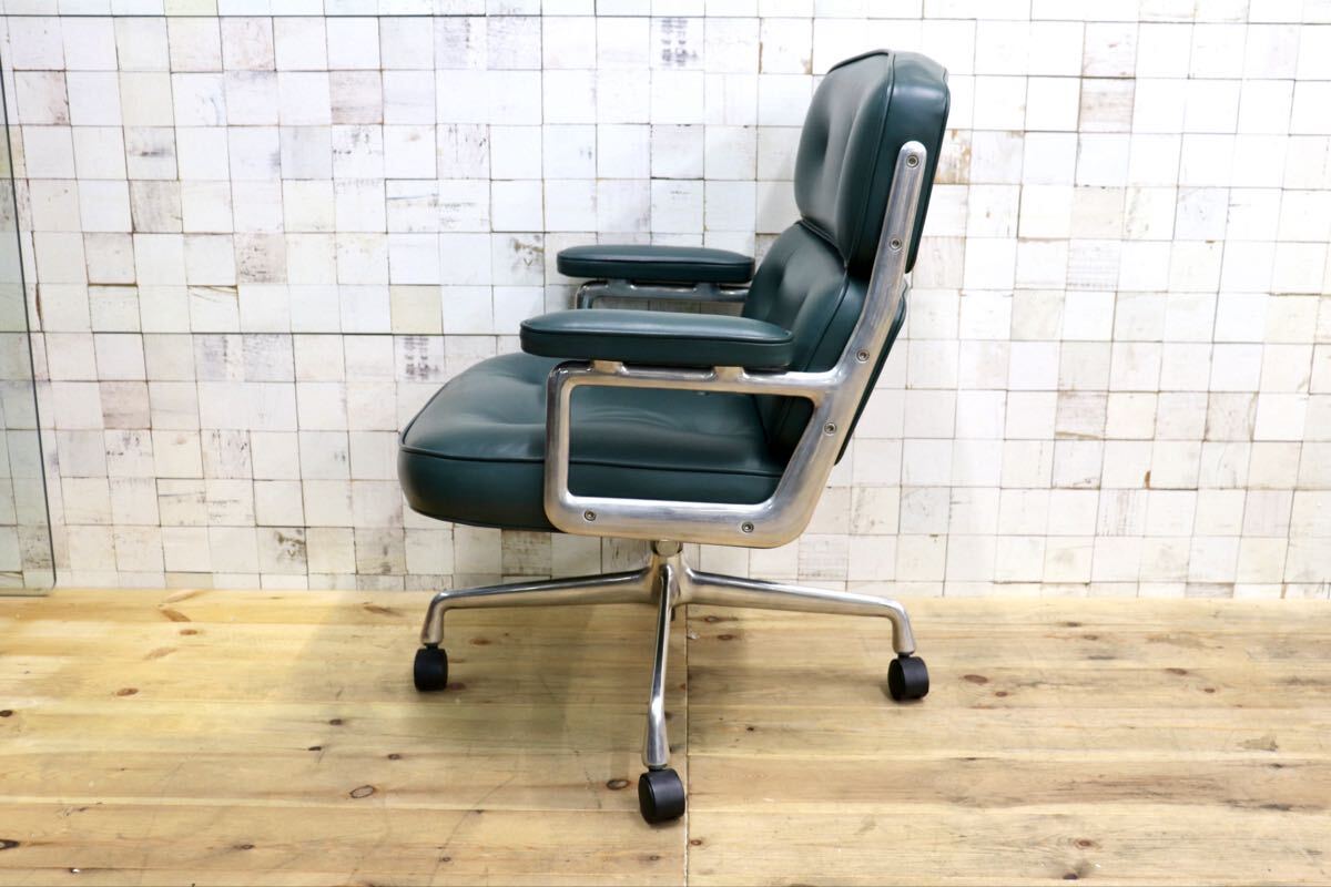 GMJO87N○Herman Miller / ハーマンミラー イームズ エグゼクティブチェア タイムライフチェア 本革 グリーン チャールズ&レイ 定価約95万