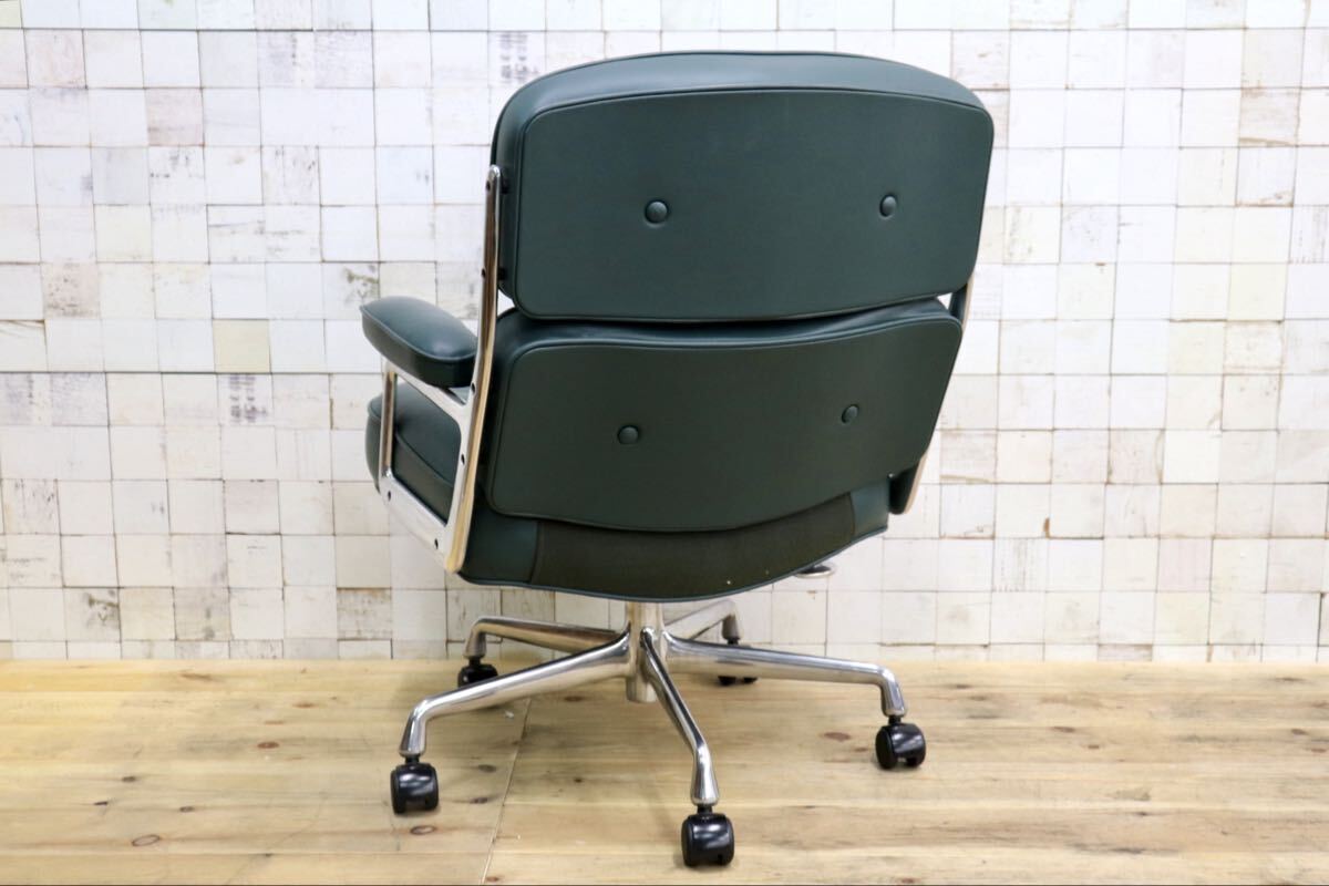 GMJO87Q○Herman Miller / ハーマンミラー イームズ エグゼクティブチェア タイムライフチェア 本革 グリーン チャールズ&レイ 定価約95万