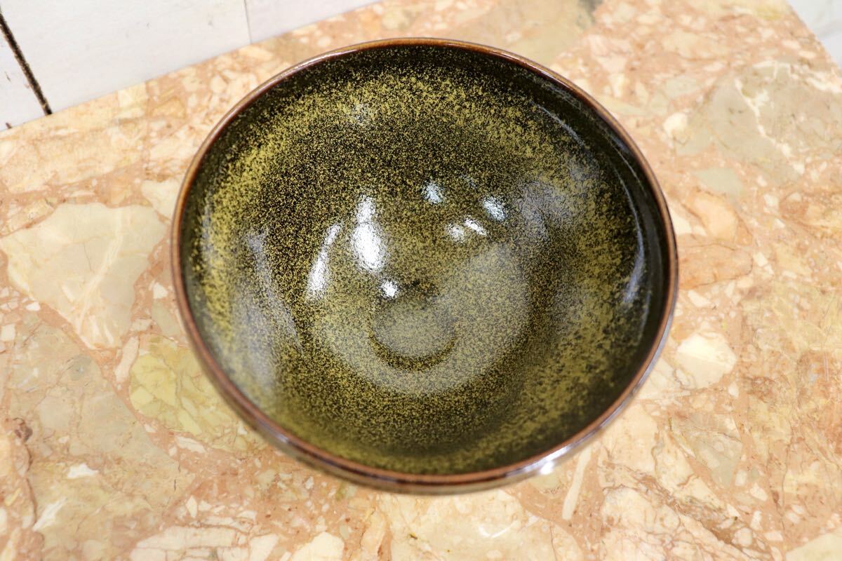GMJK371I〇鈴木健司 京焼 清水焼 天目茶碗 天目釉 共箱 栞付 未使用