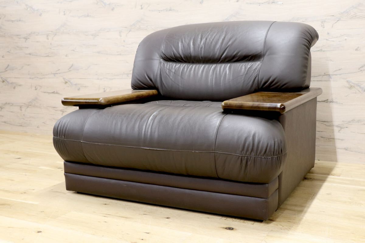 GMJH300B○maruni / マルニ 1人掛けソファ シングルソファ 1pソファ レザー モダン ヴィンテージ レトロ 国産家具