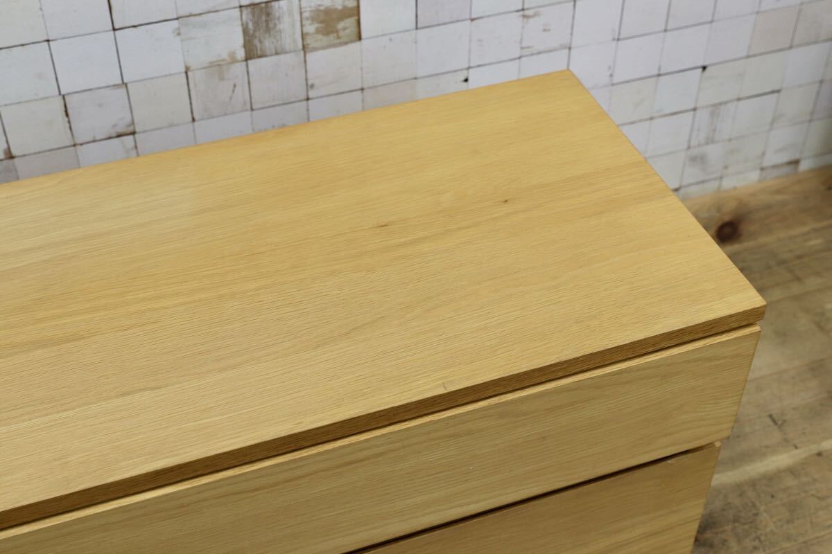 GMJK368○MUJI / 無印良品 木製AVラック オーク材 テレビボード ローボード ガラス扉 ナチュラル