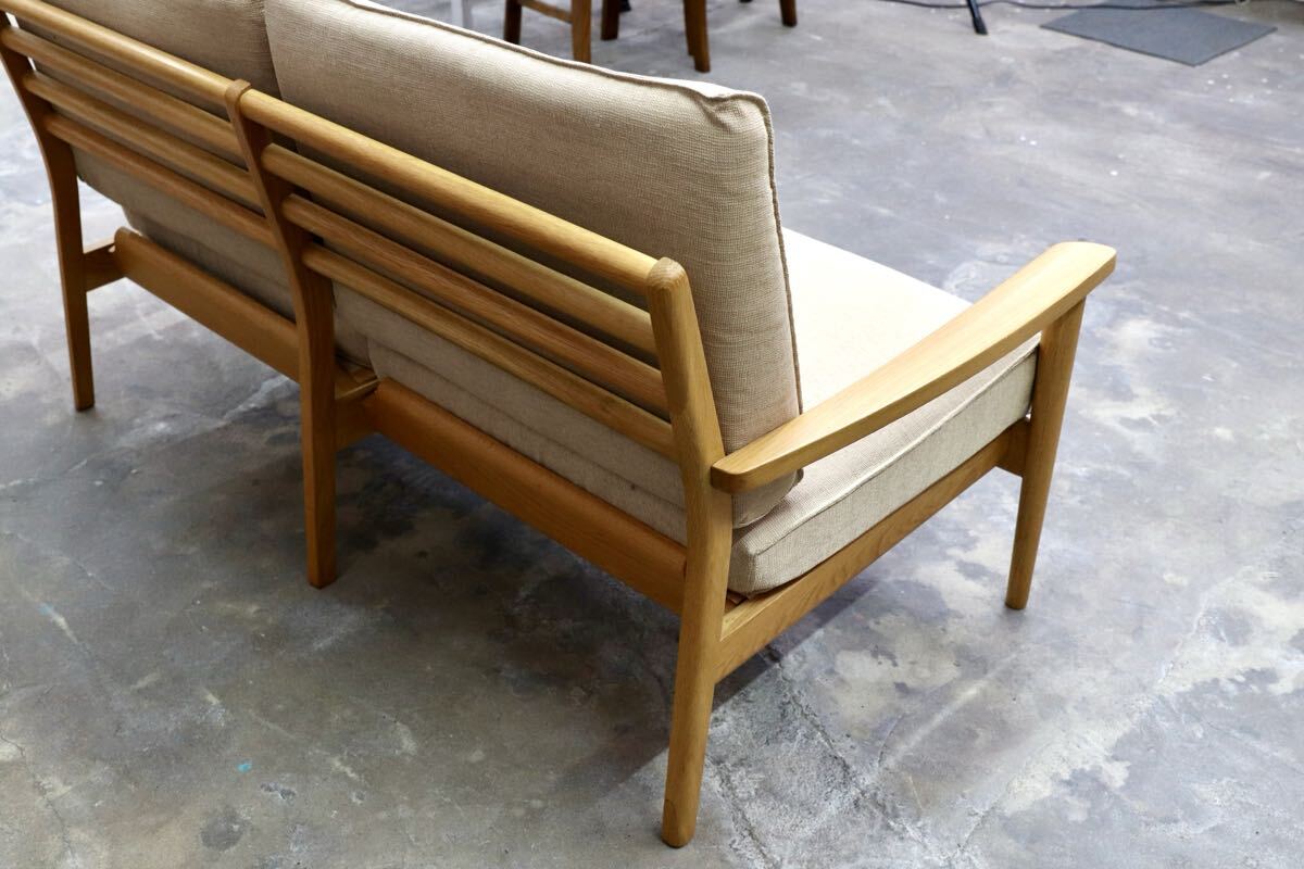 GMJS175○IDC OTSUKA / IDC大塚家具 シネマN 2人掛けソファ オーク材 ファブリック 北欧スタイル
