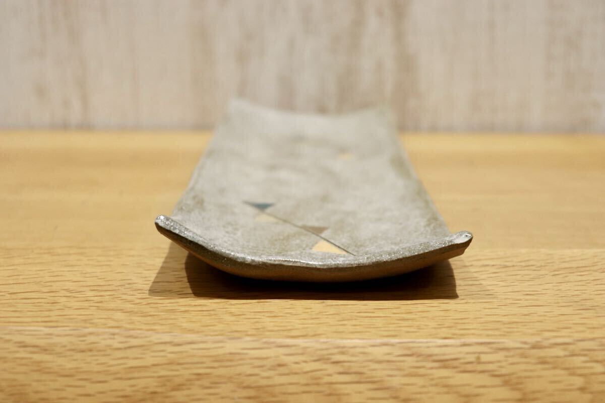GMIO318B◯市野悟窯 丹波焼 長方皿 陶器 皿 プレート 伝統工芸 市野哲次 丹波篠山 未使用