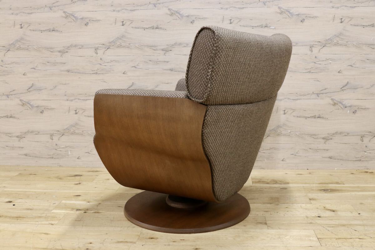 GMJK477A○FUJI FURNITURE / 冨士ファニチア Tapio タピオ ウォールナットカラー ラウンドソファ 中村曻 回転式 ファブリック 約23万