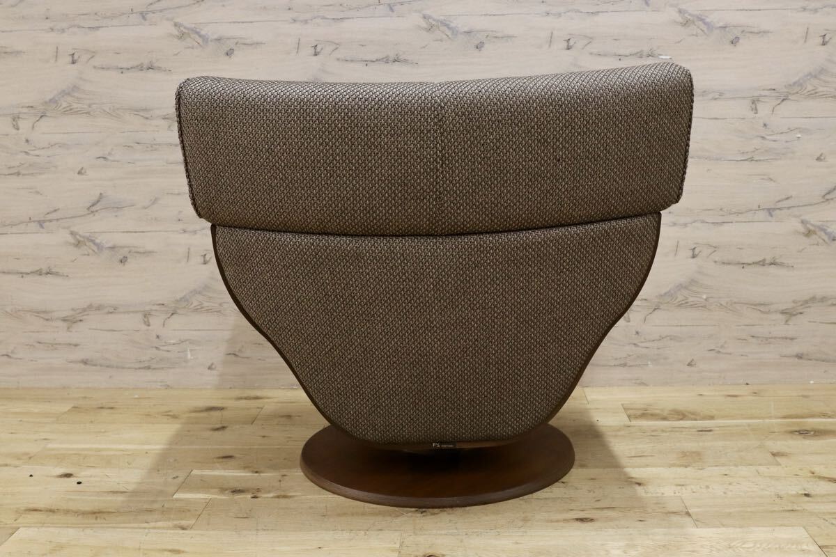 GMJK477A○FUJI FURNITURE / 冨士ファニチア Tapio タピオ ウォールナットカラー ラウンドソファ 中村曻 回転式 ファブリック 約23万