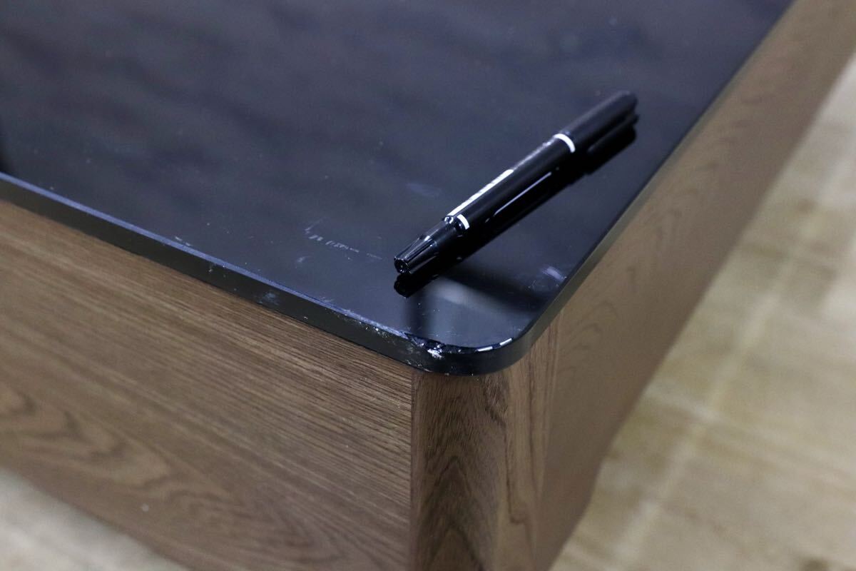 GMJS348D◯FUJISHI / フジシ ガラス天板 リビングテーブル センターテーブル ローテーブル ブラックガラス モダン 未使用B品 配送事故品