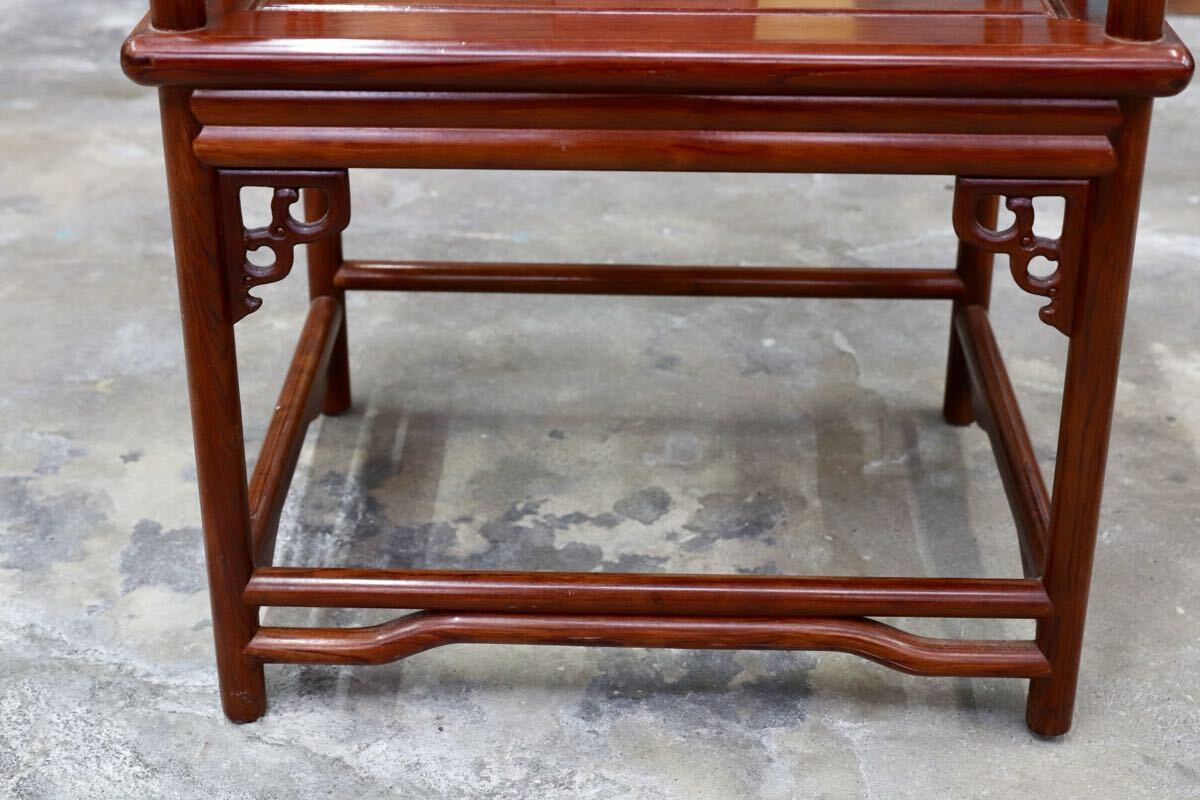 GMJH403B○唐木家具 アームチェア 肘掛け椅子 無垢材 中国美術 高級家具 アジアン ヴィンテージ