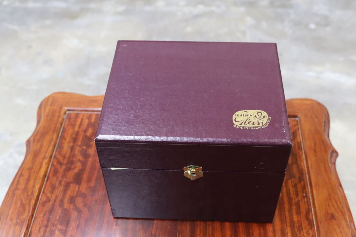 GMJH414C○BOHEMIA GLASS / ボヘミアガラス 500PK クリスタルガラス花瓶 ハンドカット フラワーベース 花器 旧チェコスロバキア製