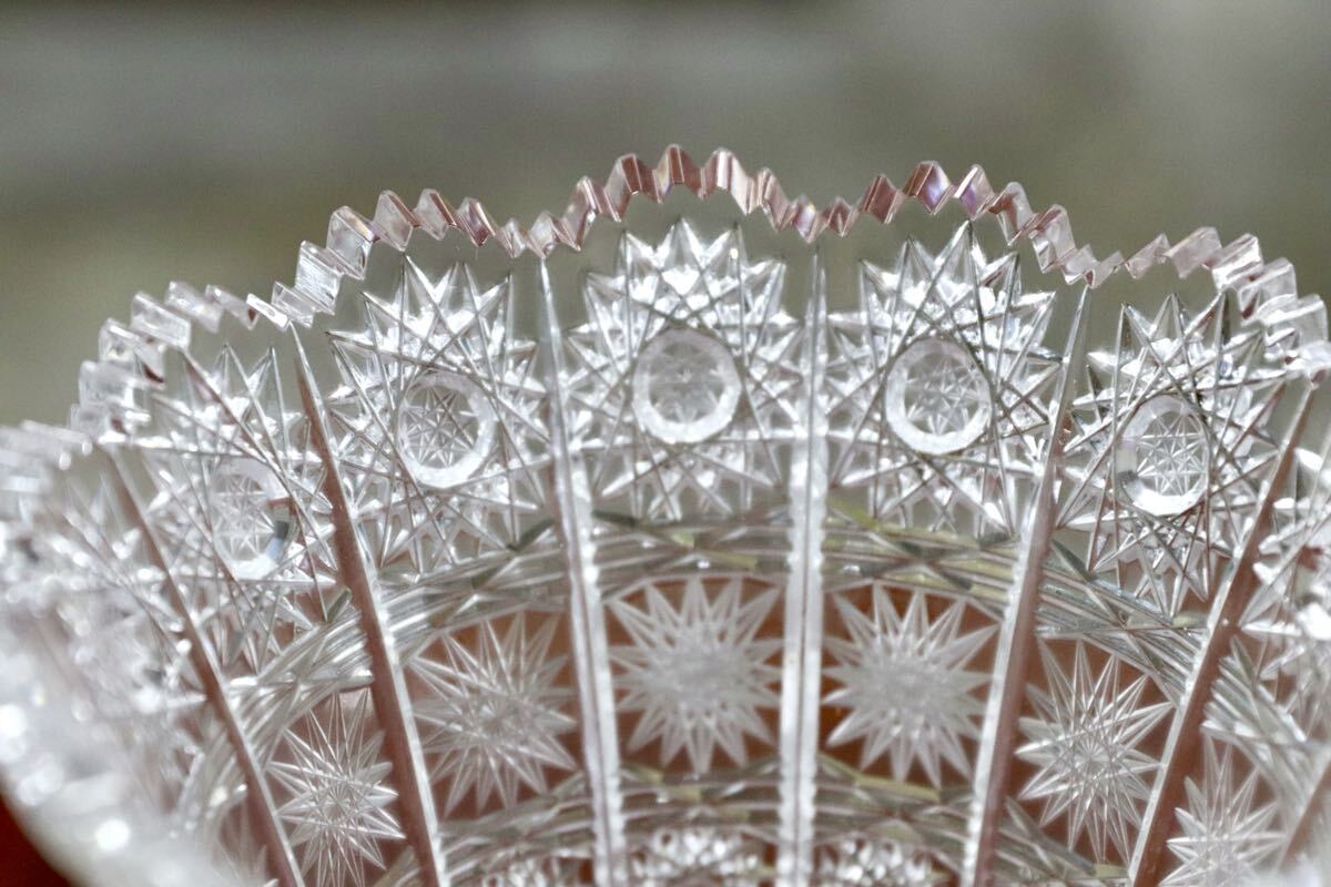 GMJH414C○BOHEMIA GLASS / ボヘミアガラス 500PK クリスタルガラス花瓶 ハンドカット フラワーベース 花器 旧チェコスロバキア製