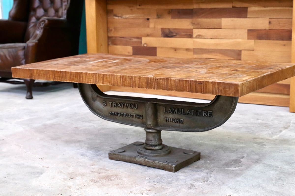 GMHK482B○インダストリアル 工業系 センターテーブル リビングテーブル アイアン 古木 コーヒーテーブル カフェ 店舗什器 アンティーク